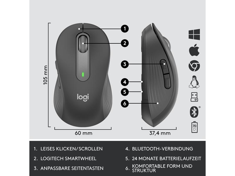 Logitech Tastatur-Maus-Set MK650 Combo for Business Kabelloses Tastatur-Maus-Set für Unternehmen