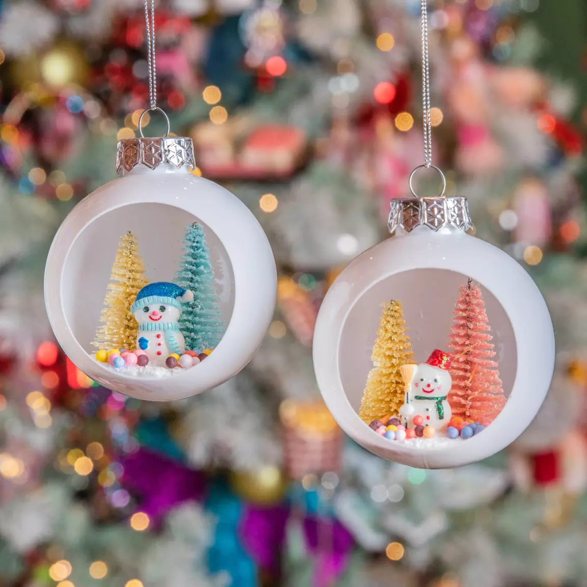 Lot de 12 boules de Noël (D80 mm) Bouli Blanc