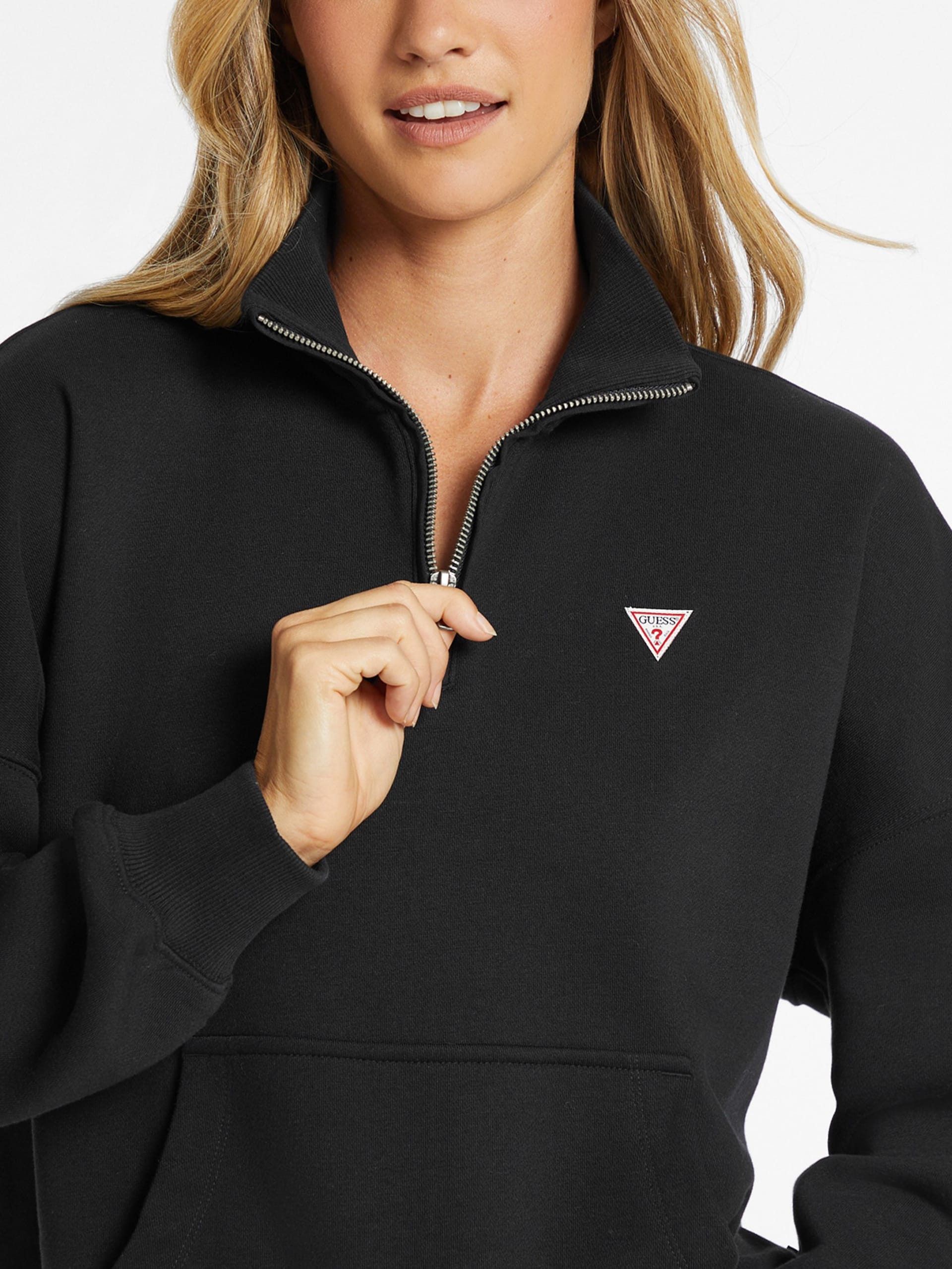 Moletom oversized com mini zíper triangular