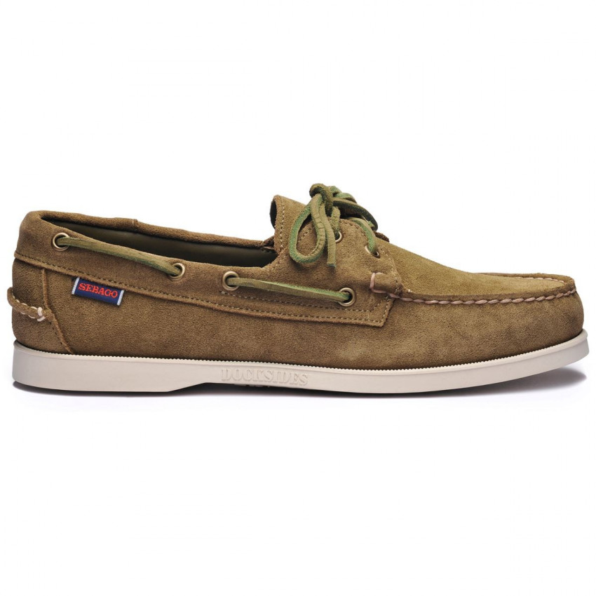DOCKSIDES SUEDE GREEN MILITARY-Chaussures bateau pour homme en suede kaki Portland
