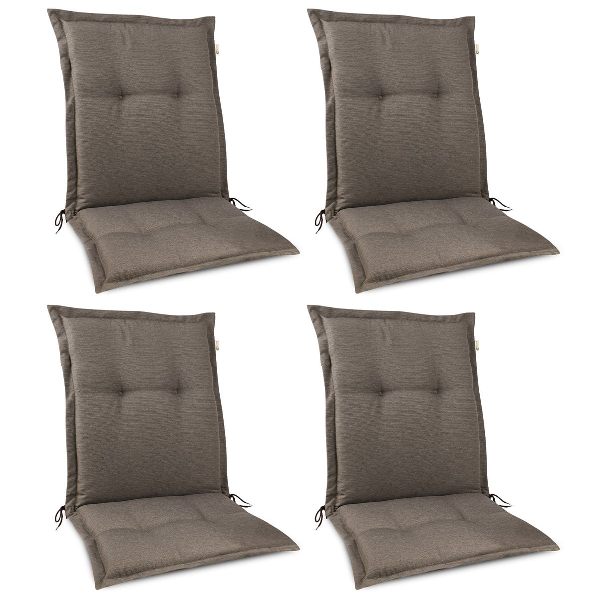 Beautissu HighLux NL Lage Rugstoel 105x50x7cm Taupe (4-delige set)
