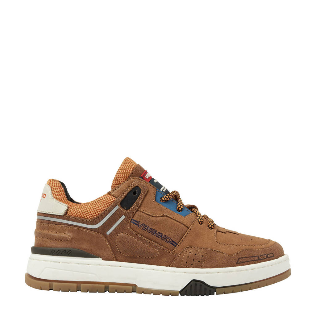 Vingino Brad Lowleren sneakers cognac