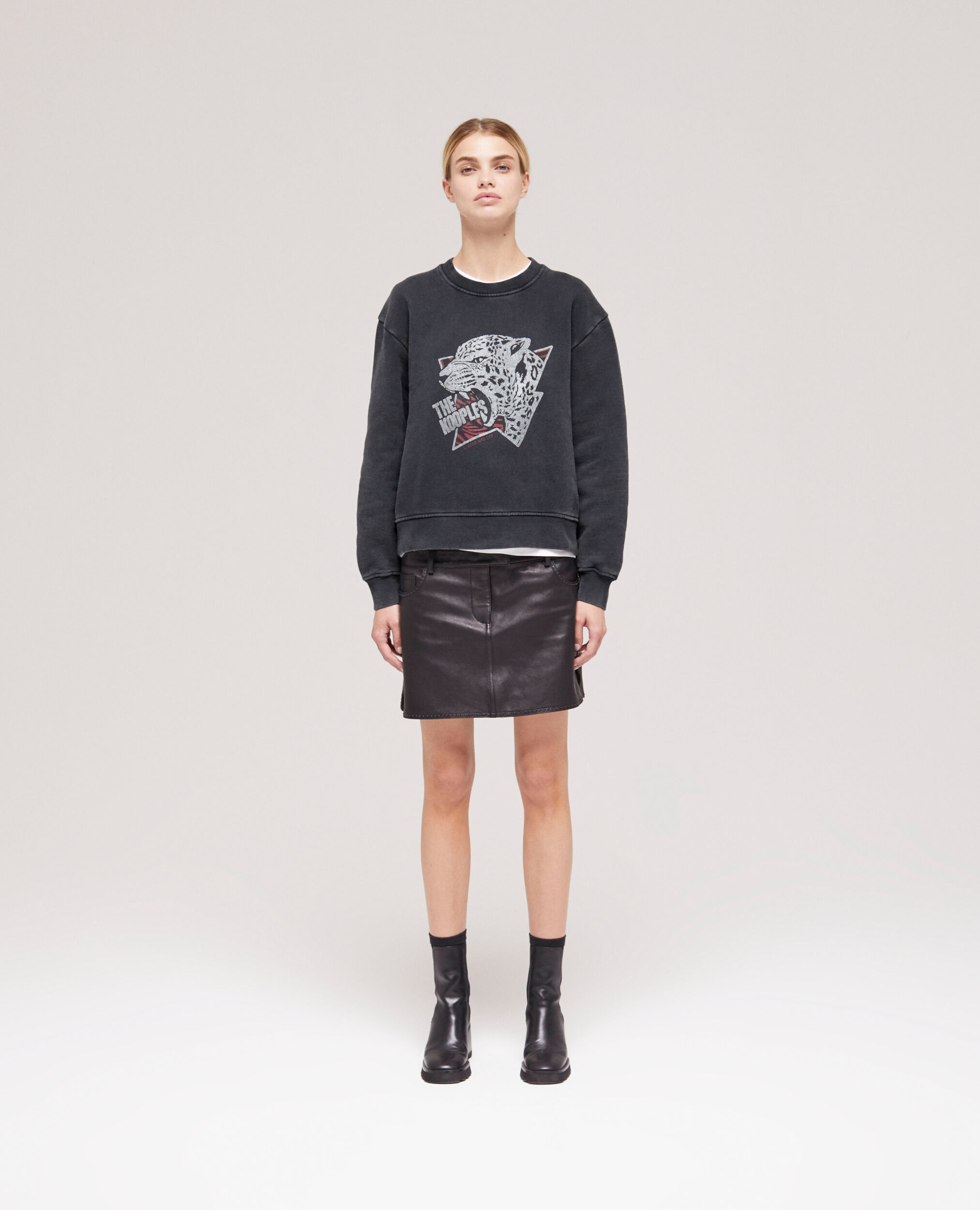 Sweatshirt sérigraphié tigre noir
