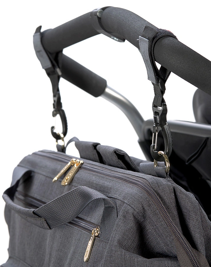 Wickeltasche GLA GOLDIE (40x33x18) für Zwillinge in anthrazit