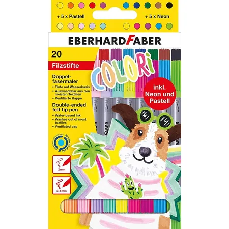 Eberhard Faber 550020 - Colori Filzstifte in 20 brillanten Farben