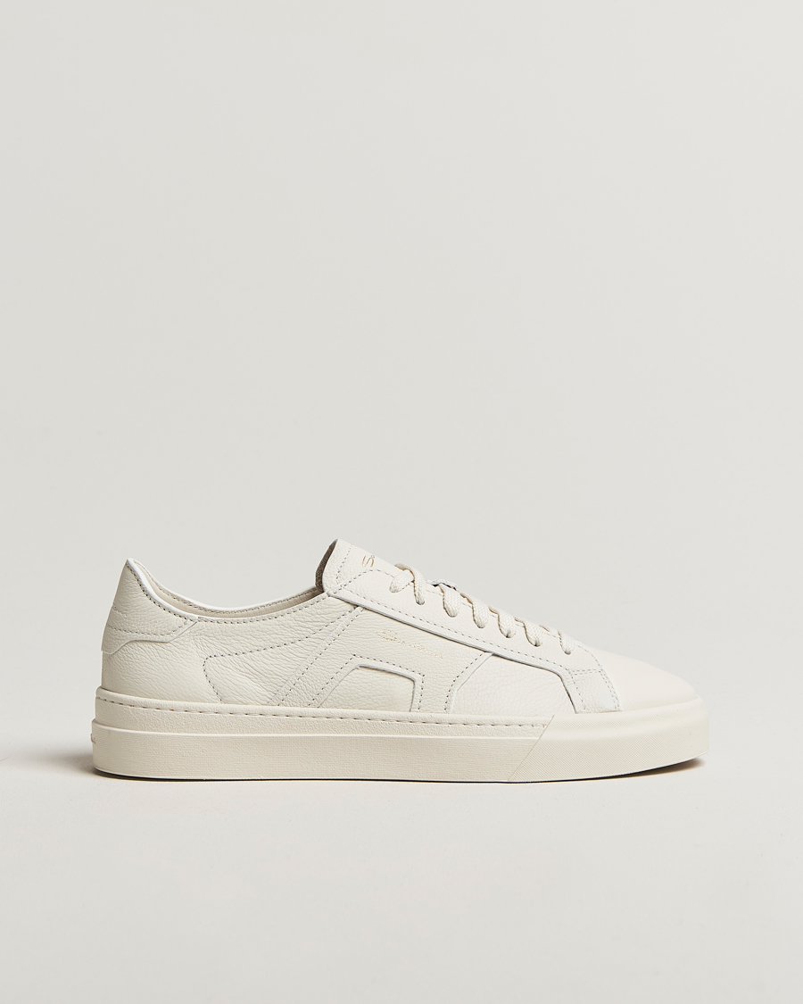 Santoni Double Buckle Sneakers White Grain