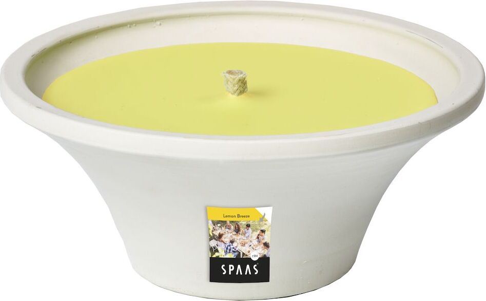 Spaas citronellakaars Lemon Breeze fruitig geel 9 uur D 17,5 H 7,5 cm