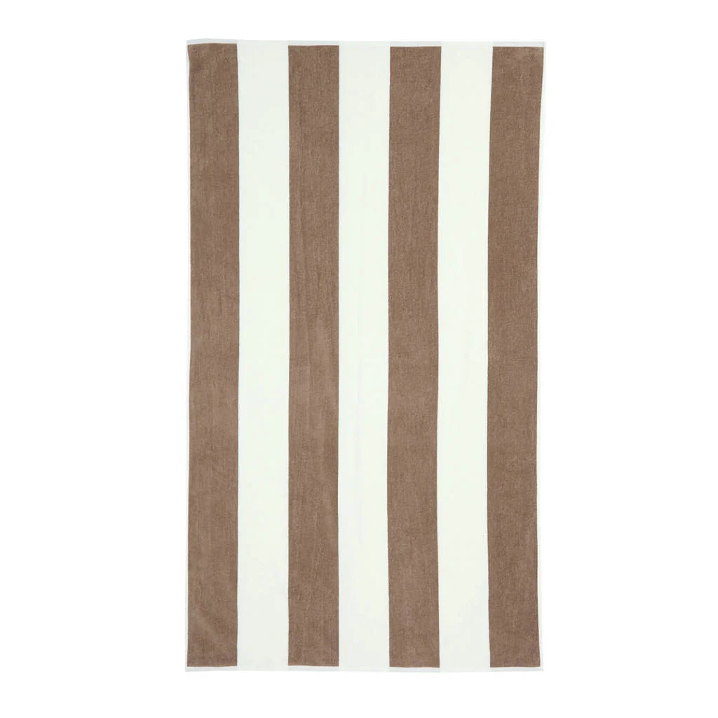 strandlaken Bold Stripe (taupe) (180x100 cm)