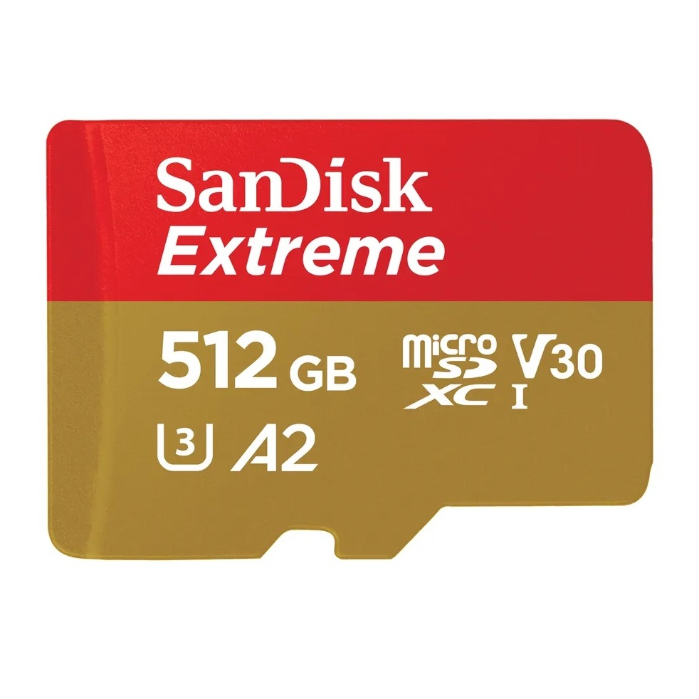 512GB Extreme Micro SDXC A2 TransFlash Speicherkarte   SD Adapter Class 10 U3 UHS-I V30 190 MBps (SDSQXAV-512G-GN6MA)