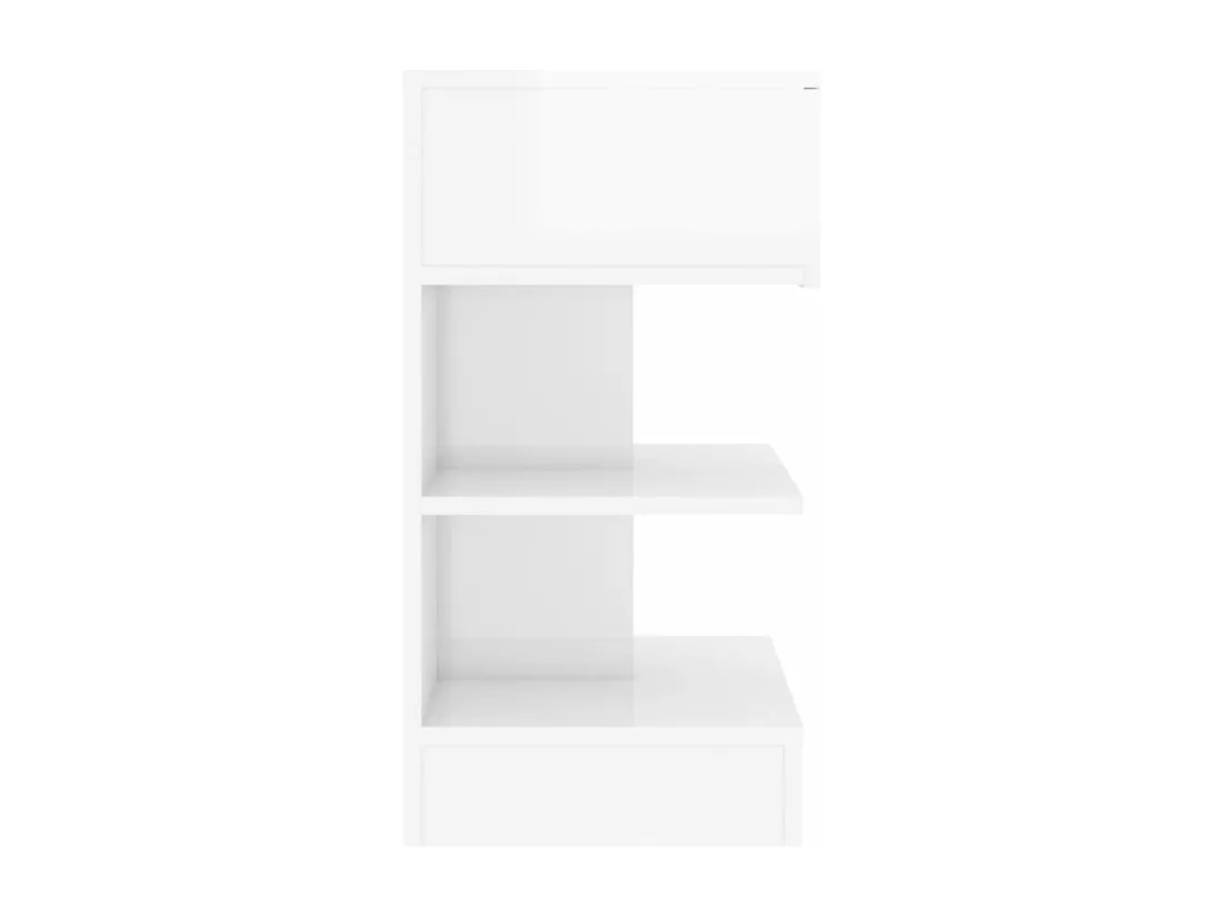 Tables de chevet 2 pcs Blanc brillant 40x35x65 cm