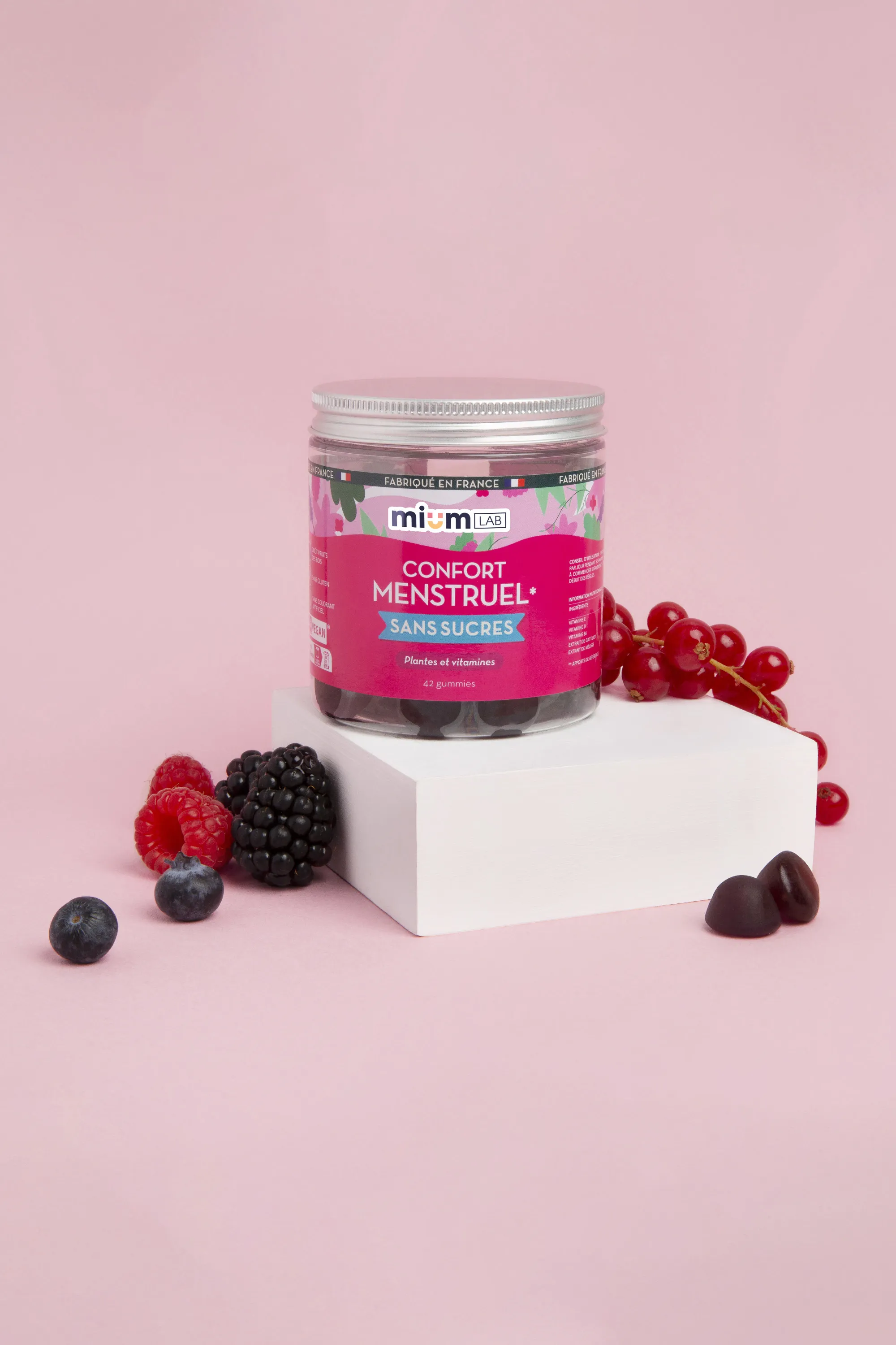 Mium Lab ex Les Miraculeux Compléments alimentaires gummies Confort Menstruel sans sucres-100 g