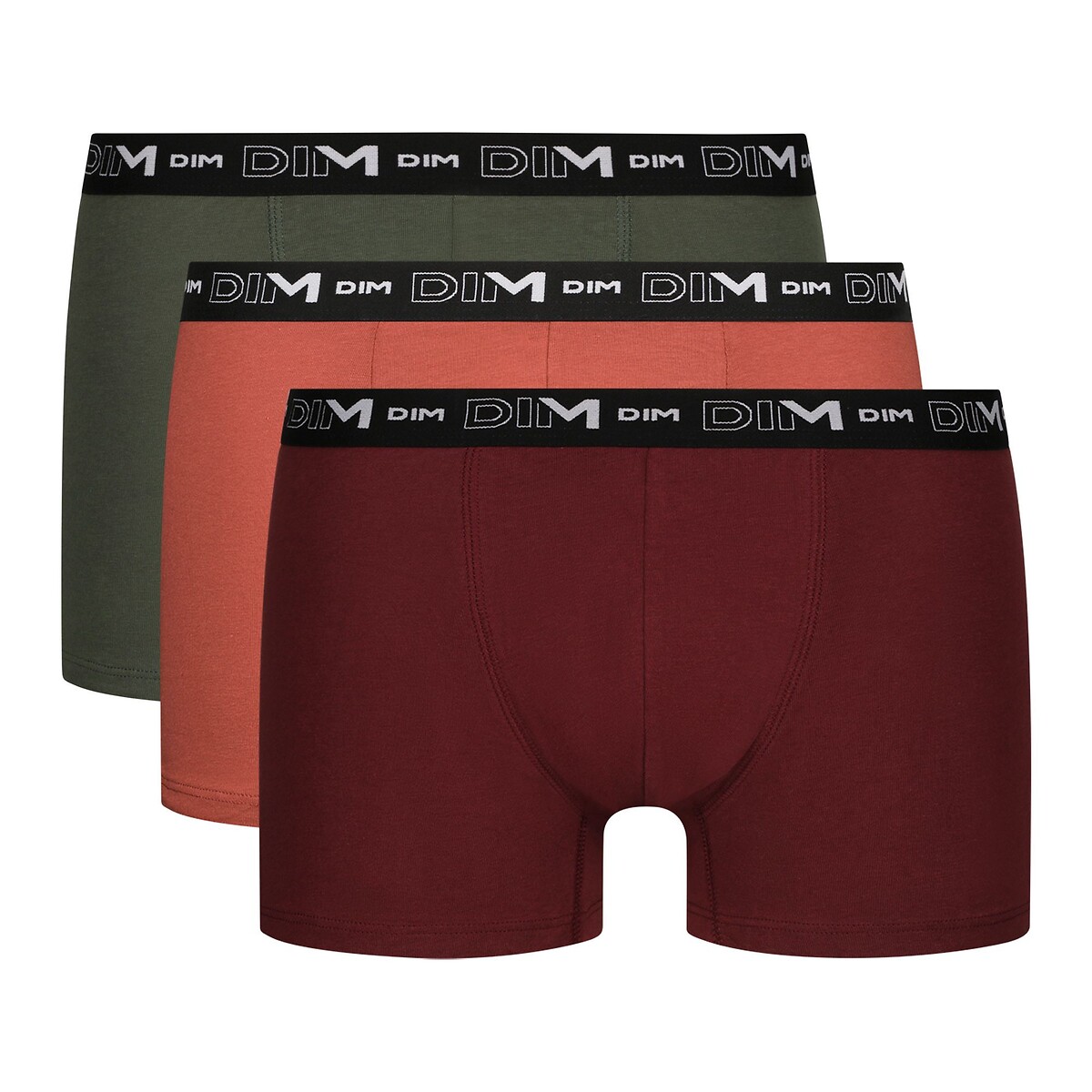 DIM<br>Conjunto de 3 cuecas boxer de algodão elástico