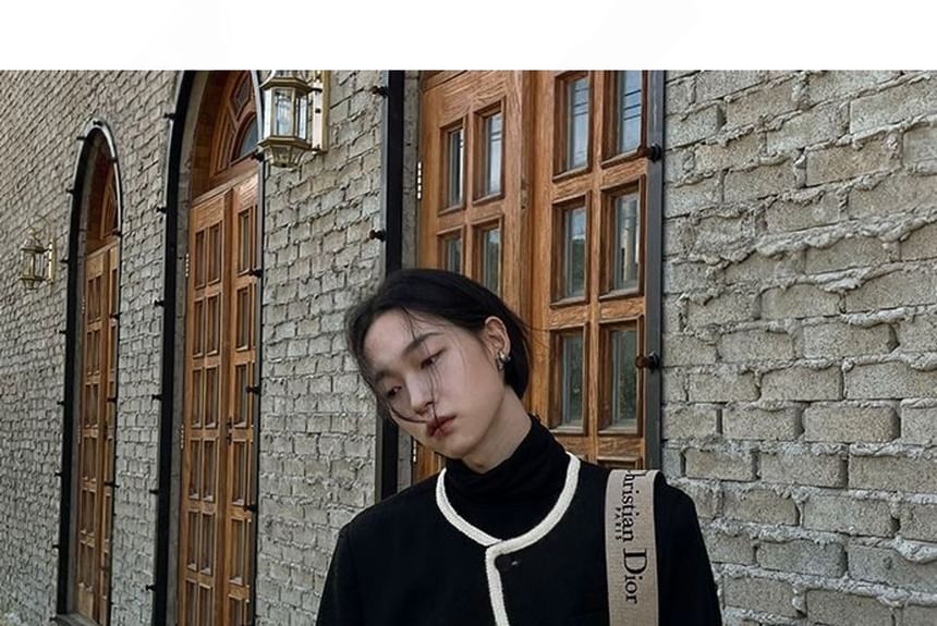 SeoulPop - Unisex tweedjas met contrasterende afwerking