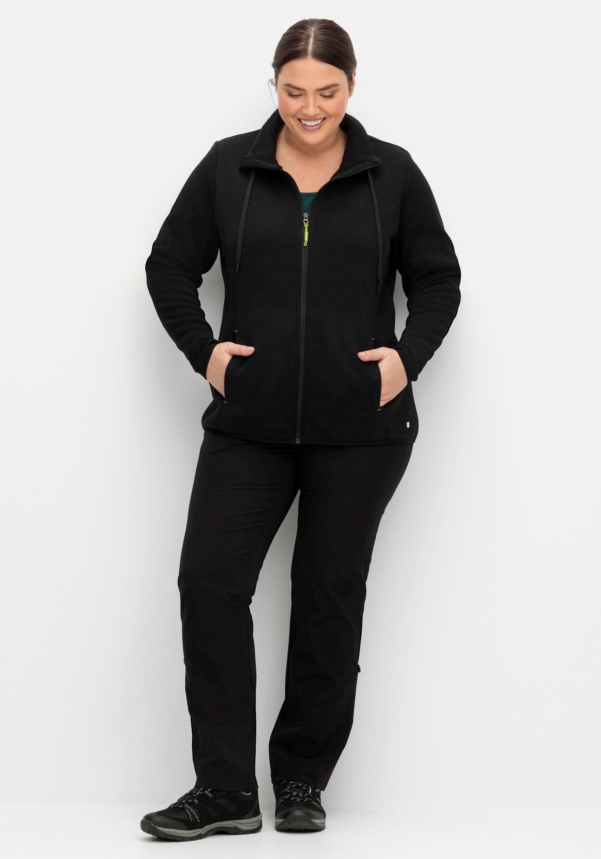 Funktionsjacke aus Strickfleece, mit Stehkragen