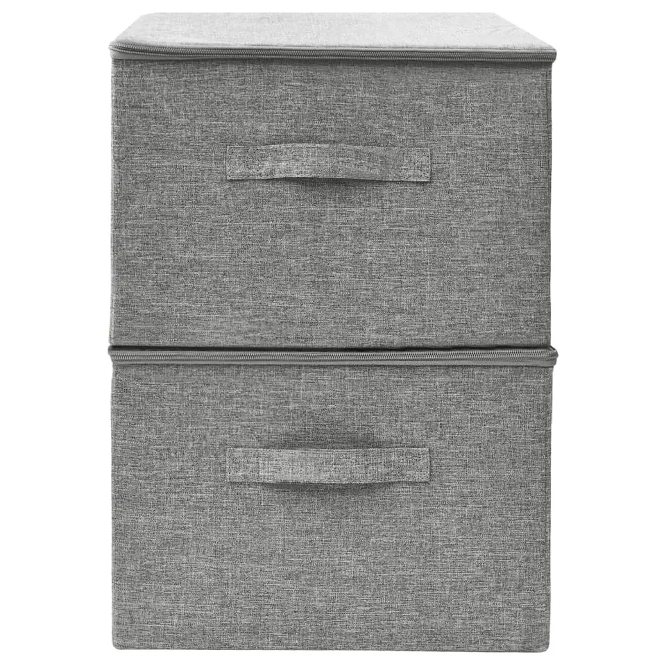 vidaXL - Opbergbox Opbergboxen - Grijs - Stof - 2 stuks