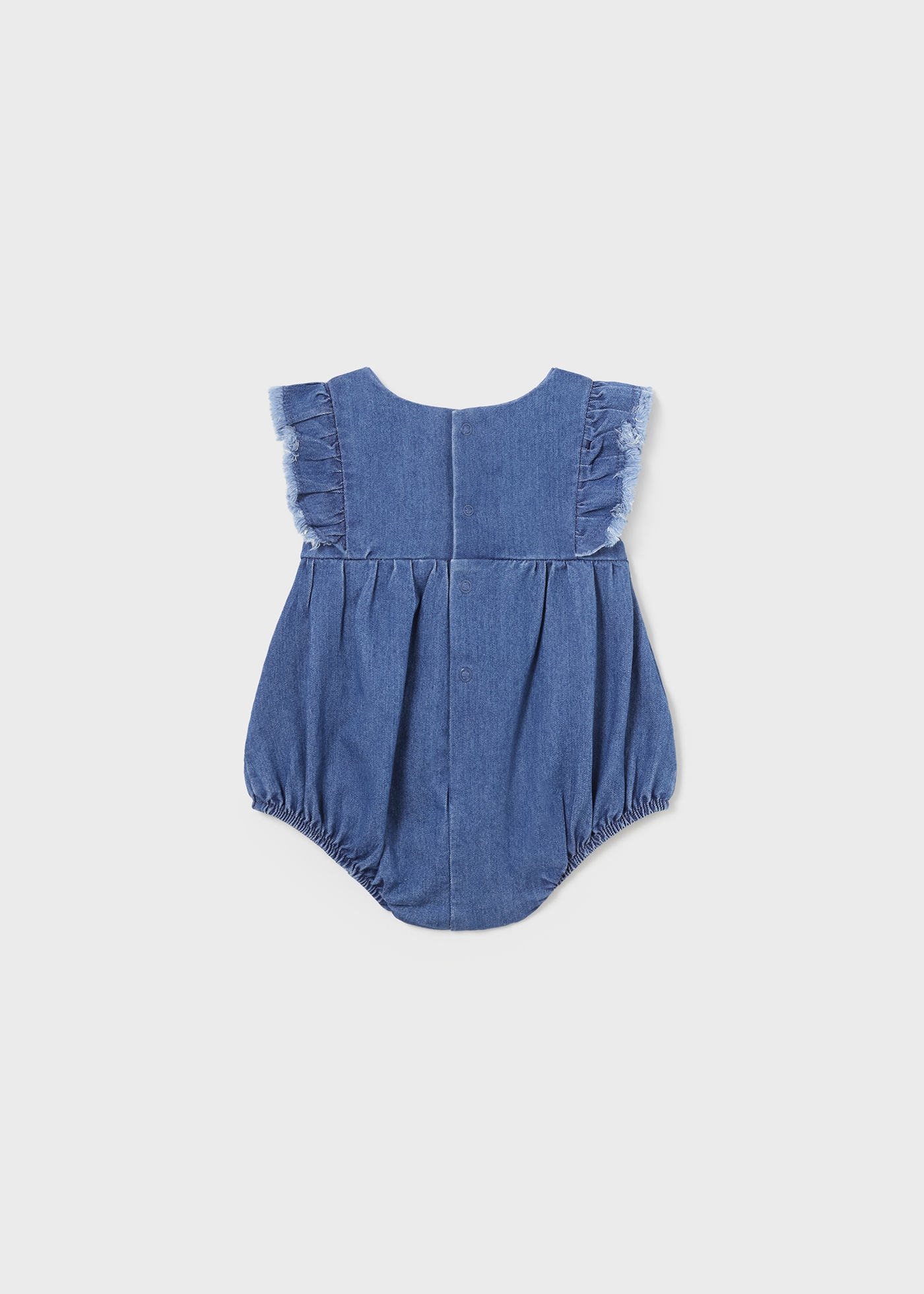 Macacão jeans com babados para recém-nascidos