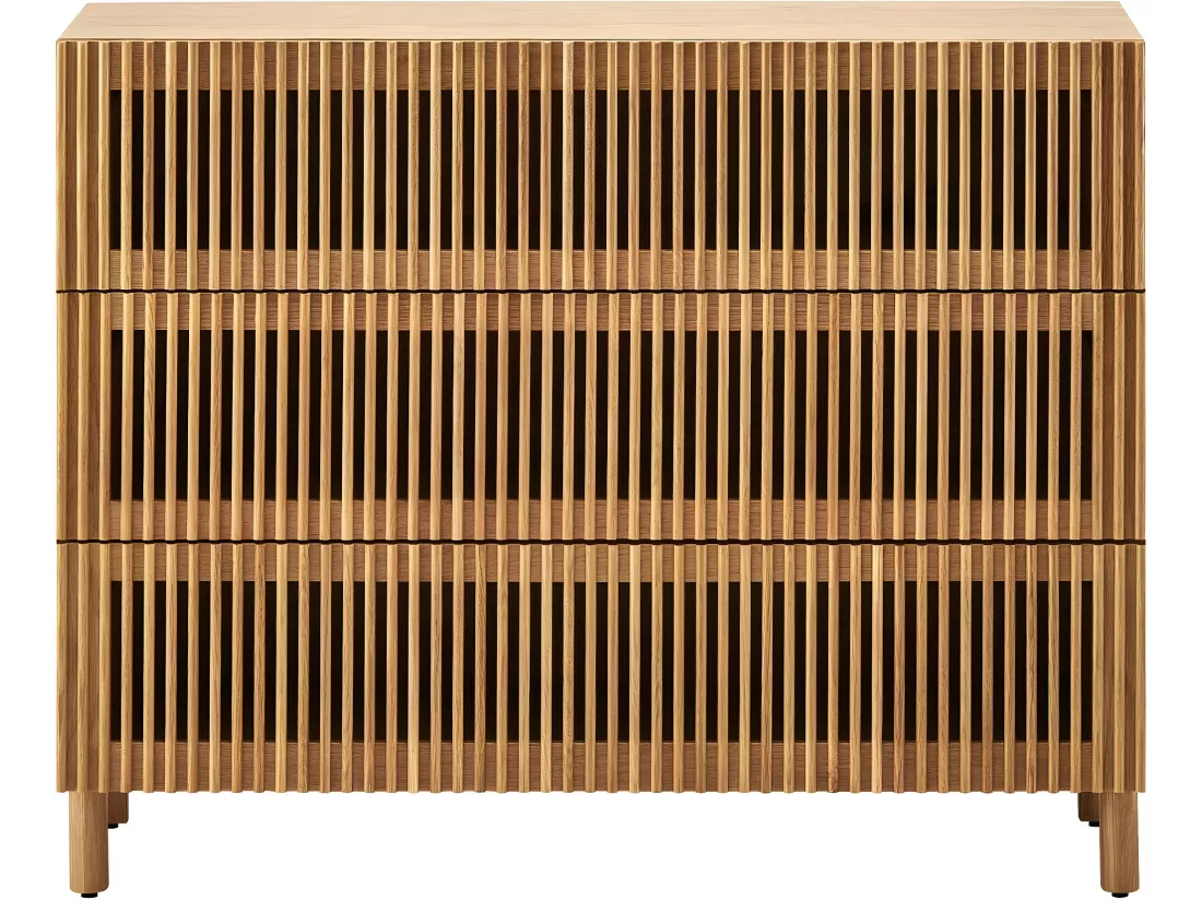Commode 3 tiroirs en bois 100 cm - Umea