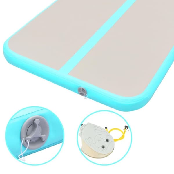 vidaXL Oppblåsbar gymnastikkmatte med pumpe 700x100x10 cm PVC grønn