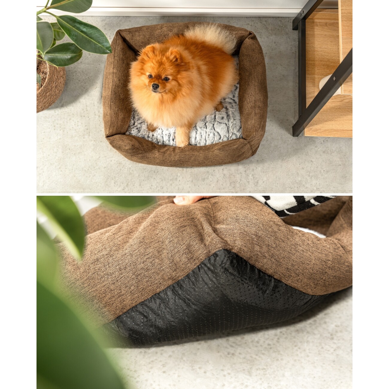 Lionto Hundebett mit Wendekissen meliert S