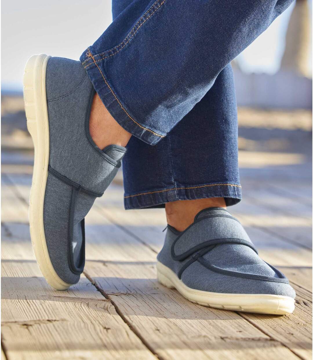 Mocassins en Toile Scratchés