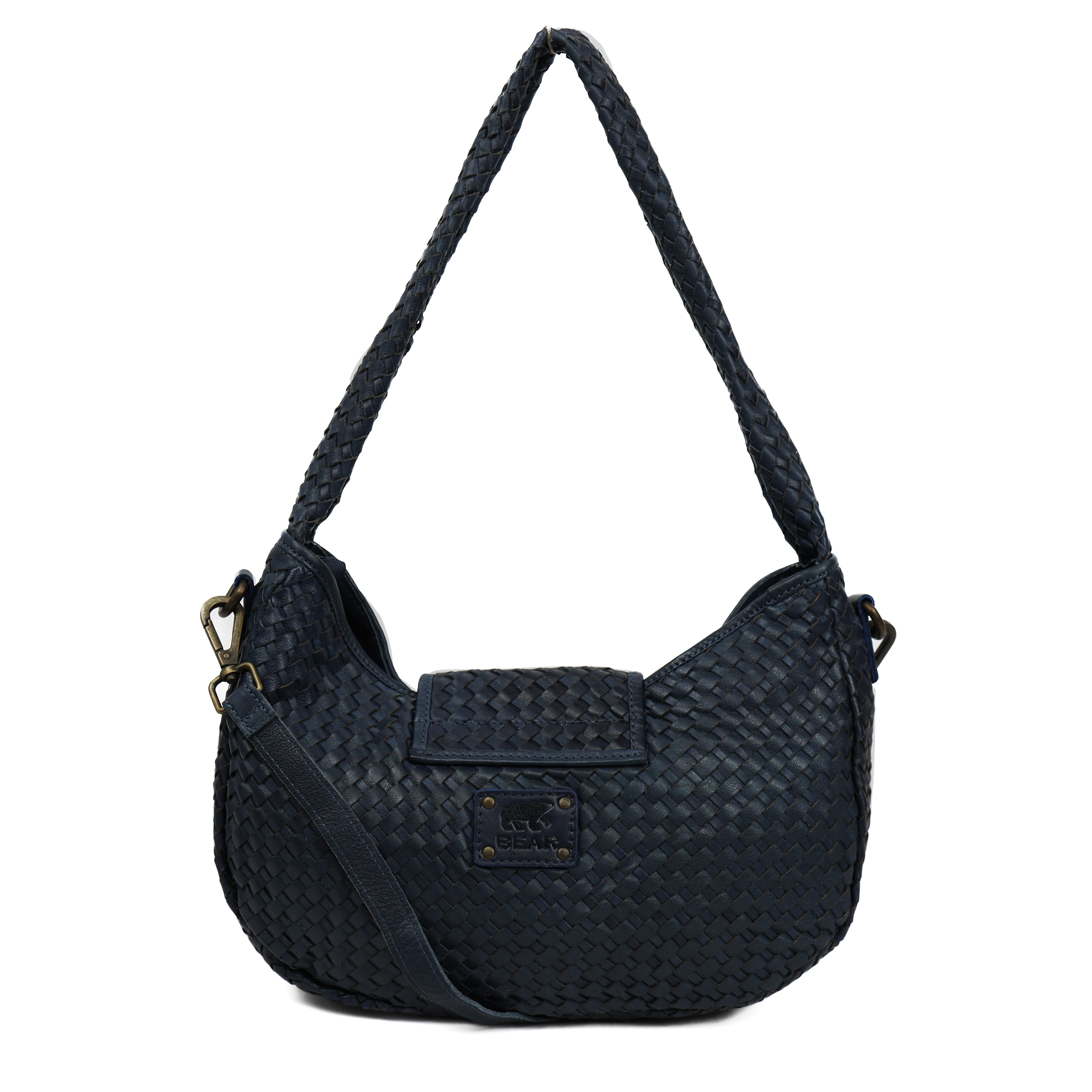 Gevlochten buideltasje 'Amelie' navy Navy