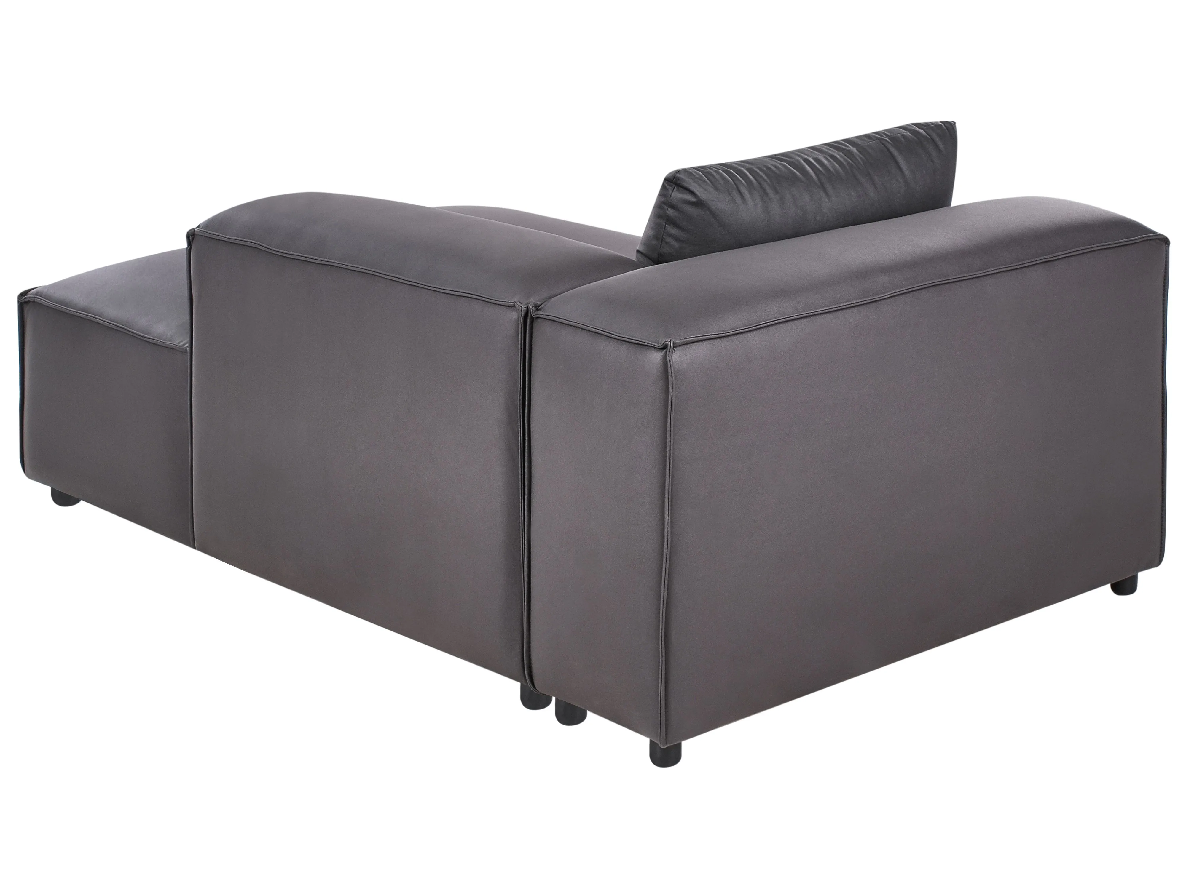 Linkszijdige chaise longue BRANDE Kunstleer Zwart