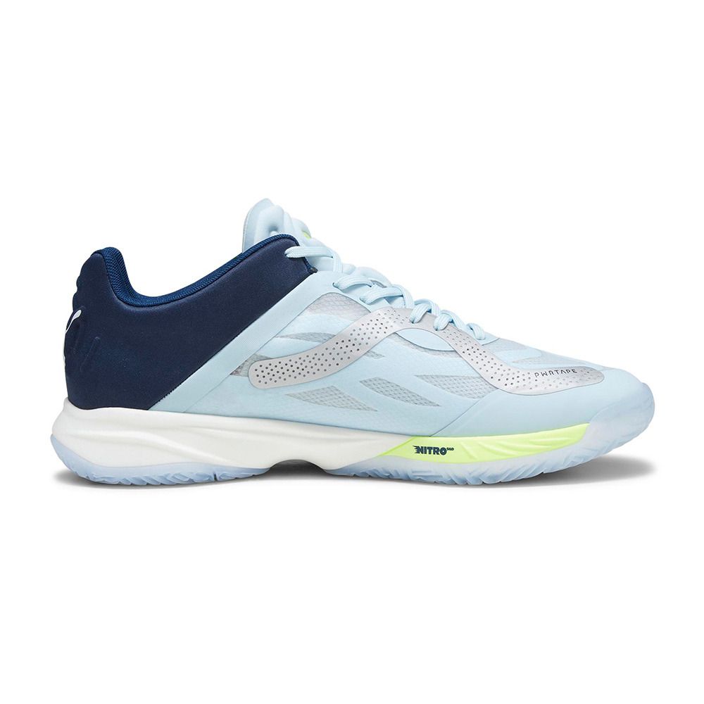 Puma ACCELERATE NITRO SQD - Chaussures handball Homme silver sky/persian blue/puma white
