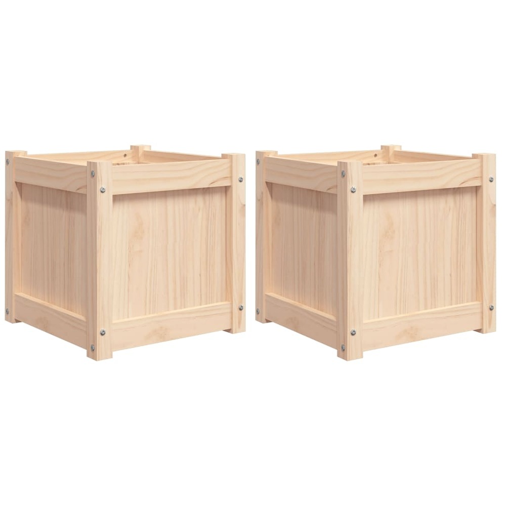 Jardinières 2 pcs bois de pin massif