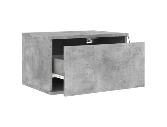 VIDAXL - Table de chevet murale avec lumières led gris béton