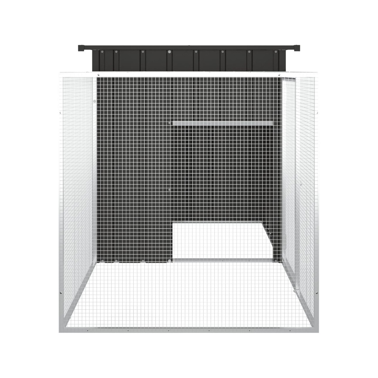 VidaXL Kaninchenkäfig 200x91x100cm Verzinkter Stahl Hasenstall anthrazit