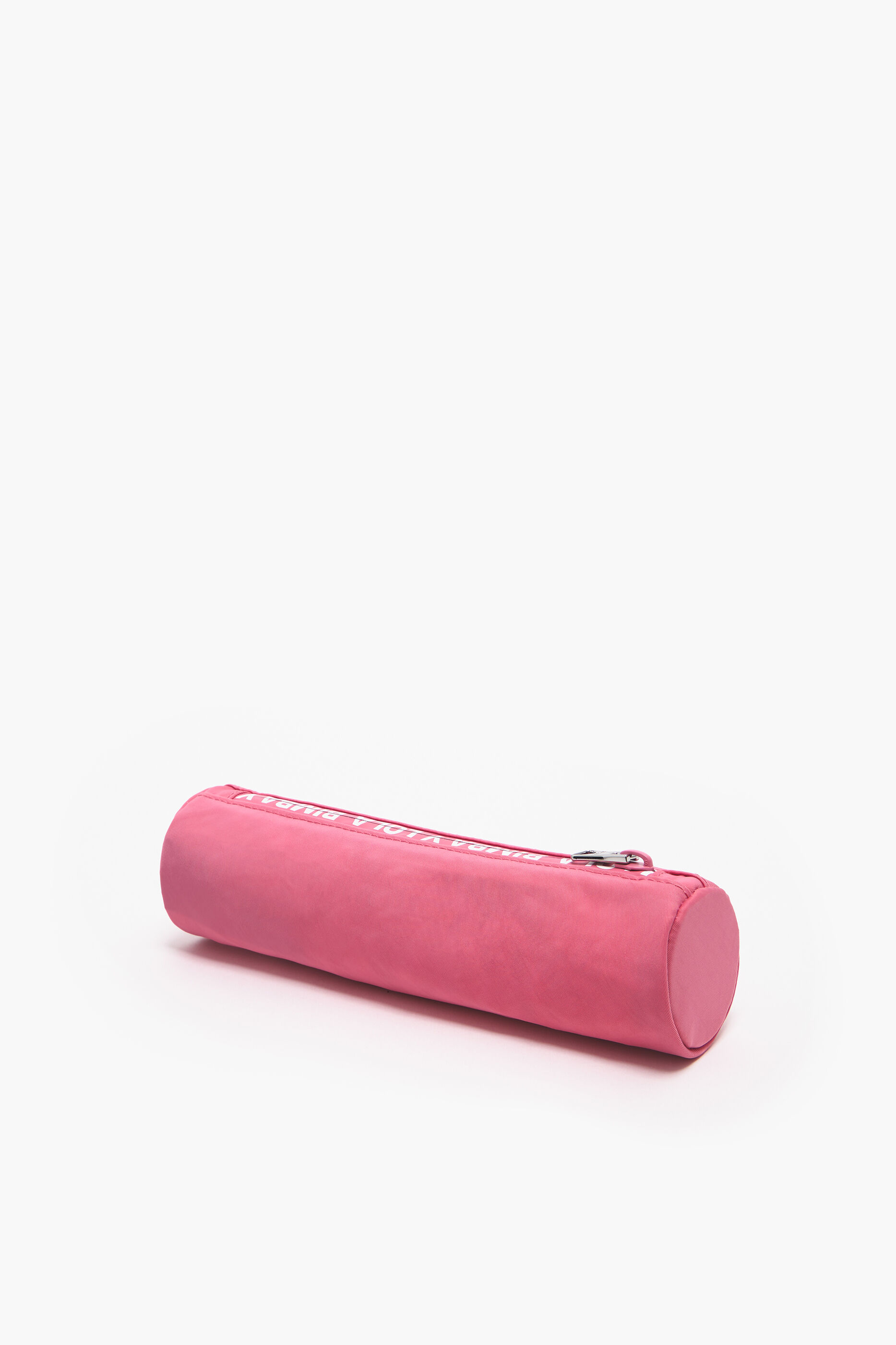 estojo cilíndrico de náilon rosa