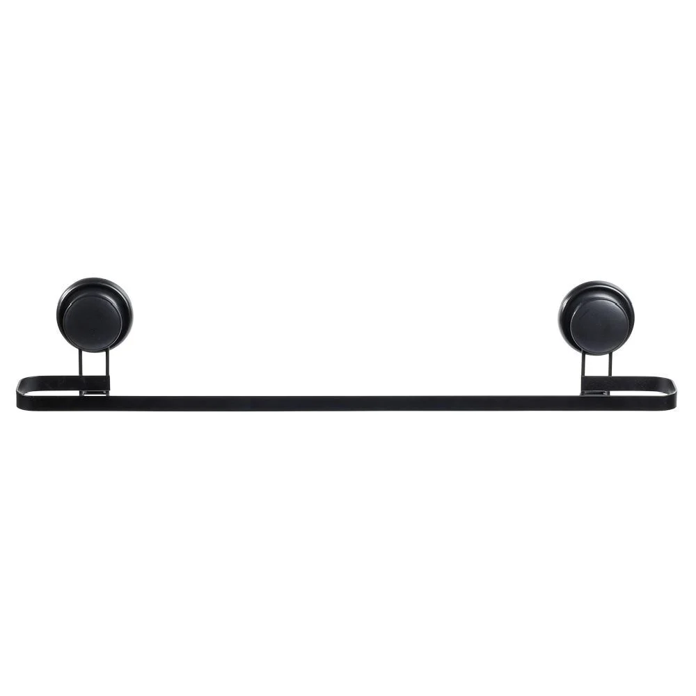 Porte serviette à ventouses métal noir L.60 cm