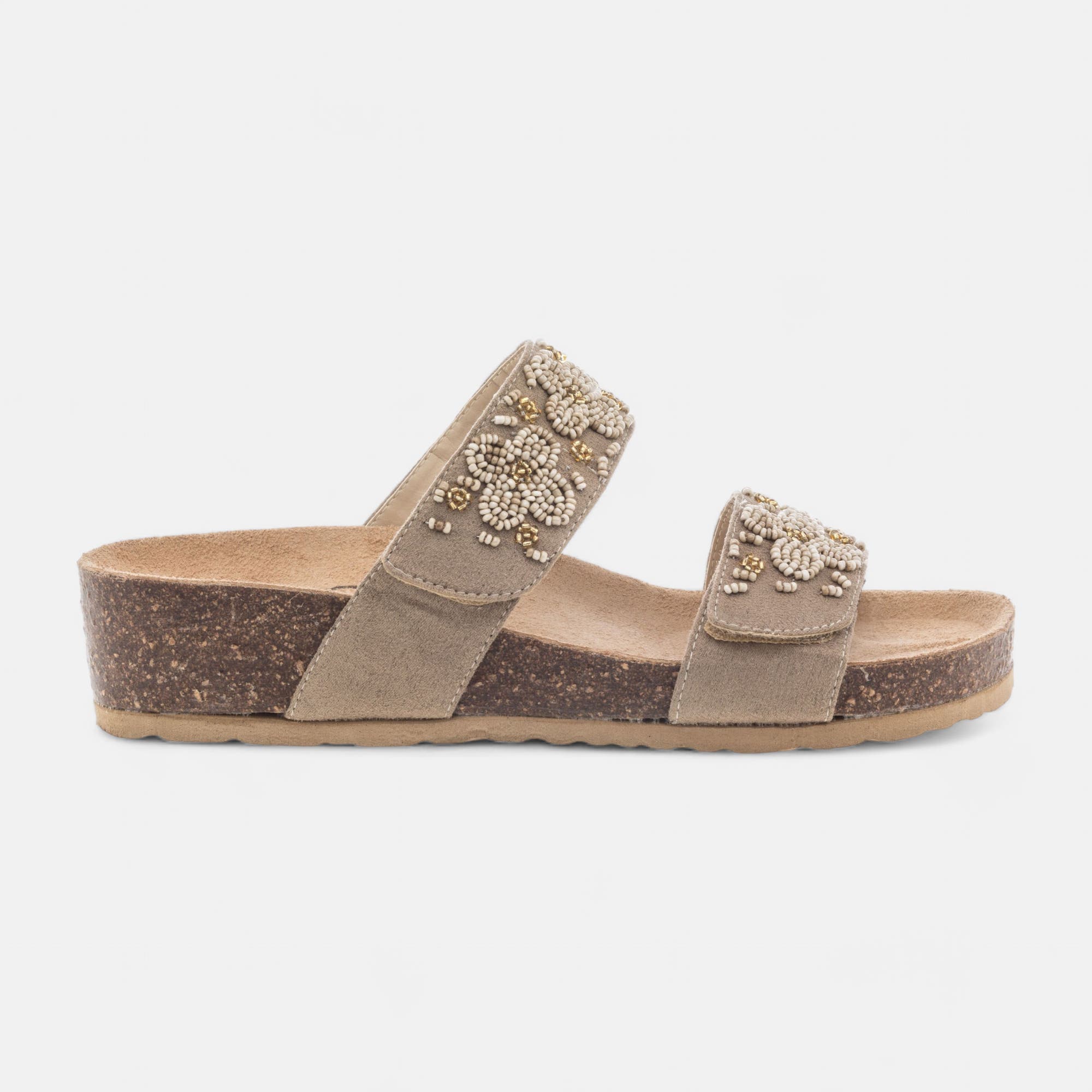 Mules semelle liège Femme beige