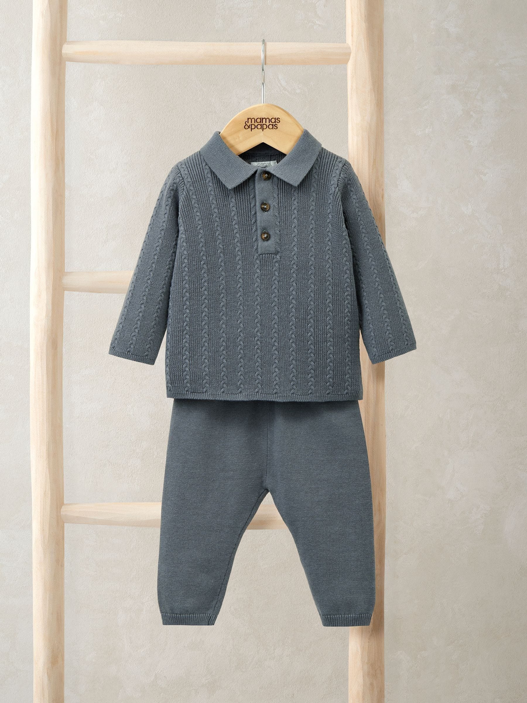 Mamas & Papas Cable Knit Top & Jogger Set
