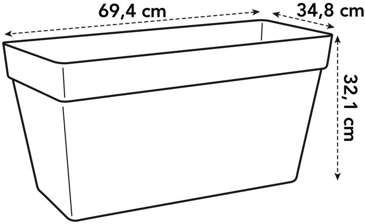 Elho plantenbak Loft Urban antraciet 69,3 x 33,8 x 32,5 cm