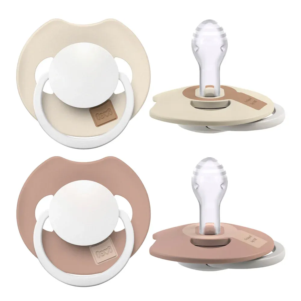 Difrax Glow Dynamic Fopspeen 6-18M Prime 2St.Ivory/ Blush (2 stuks)