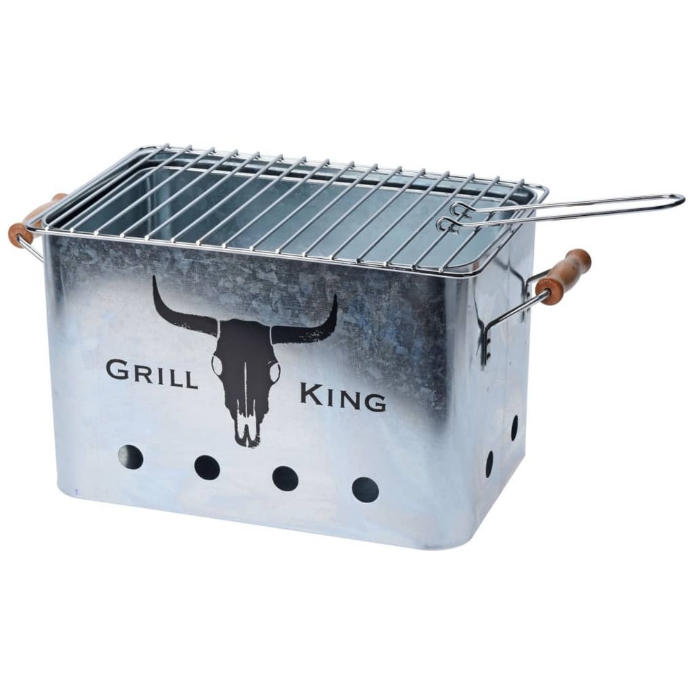 Barbecue avec poignées en bois zinc