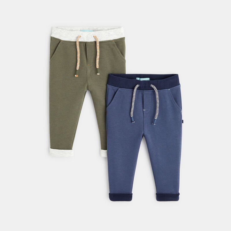 Pantalon jogging (lot de 2) bleu bébé garçon Bleu