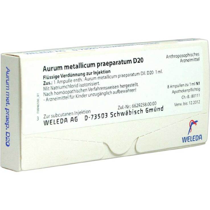 Aurum metallicum Präparat D 20 Ampullen, 8 St