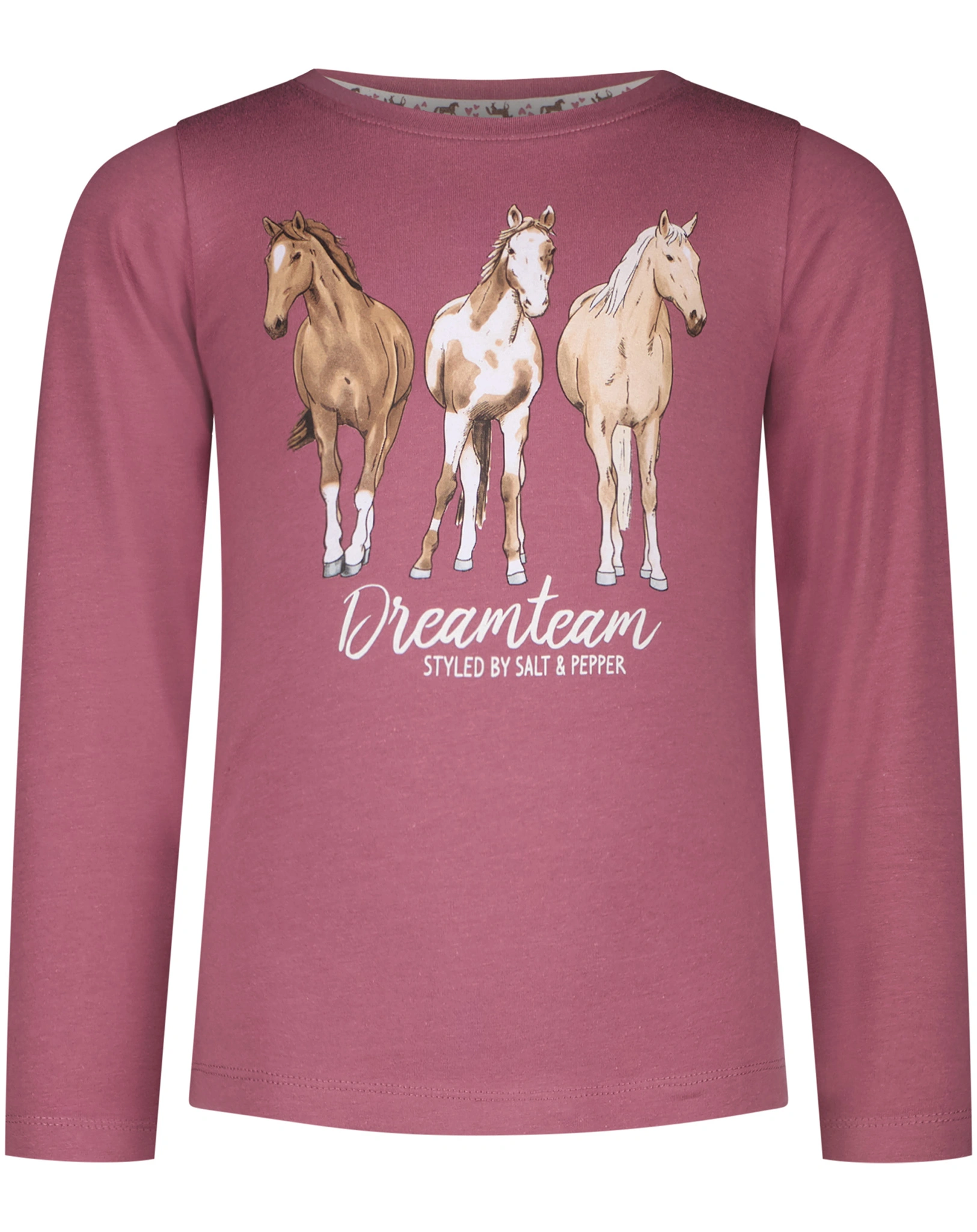 Langarmshirt HORSE WORLD - DREAMTEAM in mauve