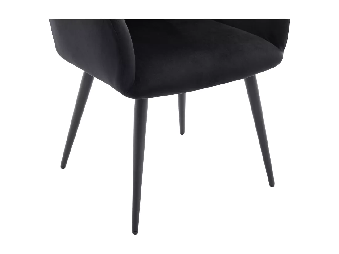 Lot de 2 chaises avec accoudoirs en velours et métal - Noir - LANSENA de Pascal Morabito