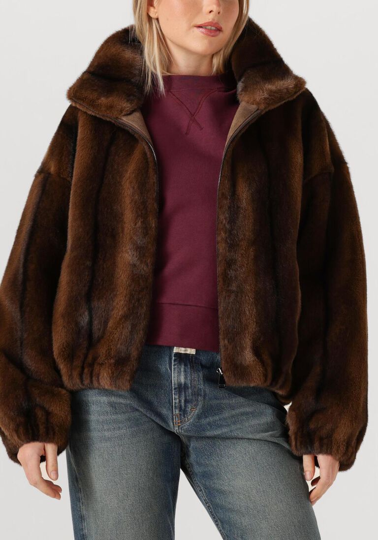 bruine alter ego faux fur jas ally