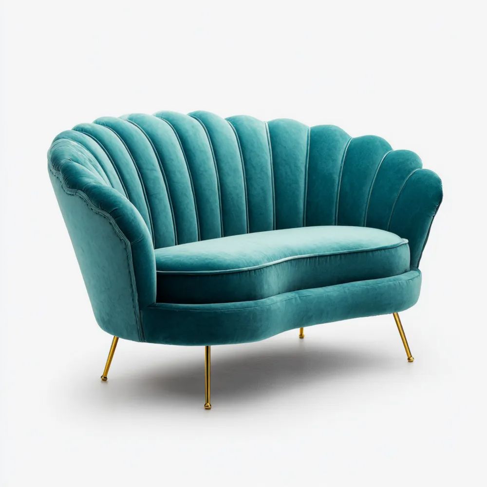 2-Sitzer-Sofa Samt 150x90x85 cm - Türkis - Skandinavisches Design