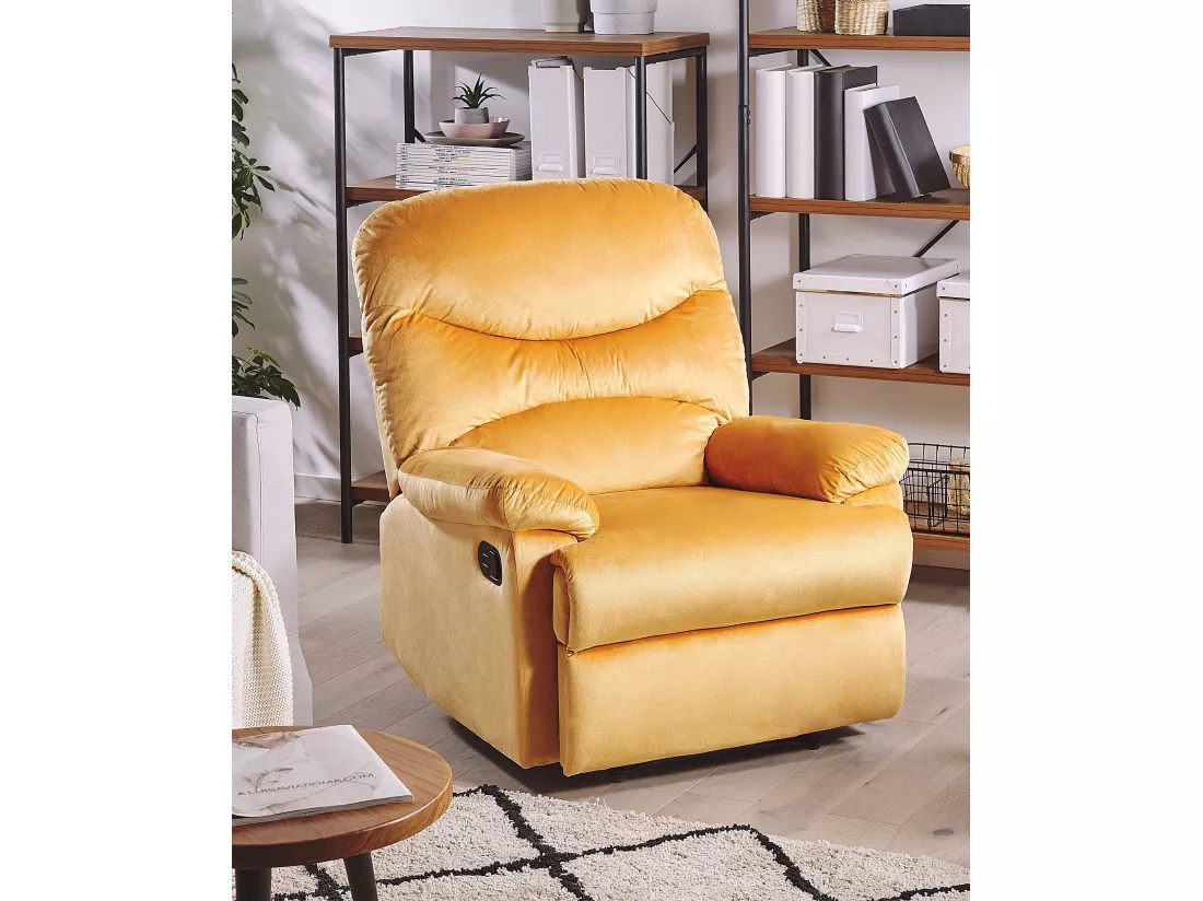 Fauteuil inclinable ESLOV Velours Moutarde