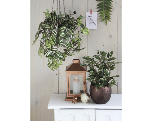 Kunstplant Tradescantia (spinkruid) H 15 cm groen