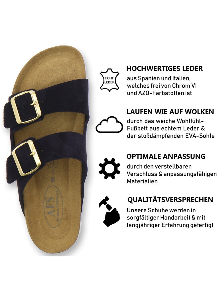 Pantoletten Damen Zweischnaller ocean Velour