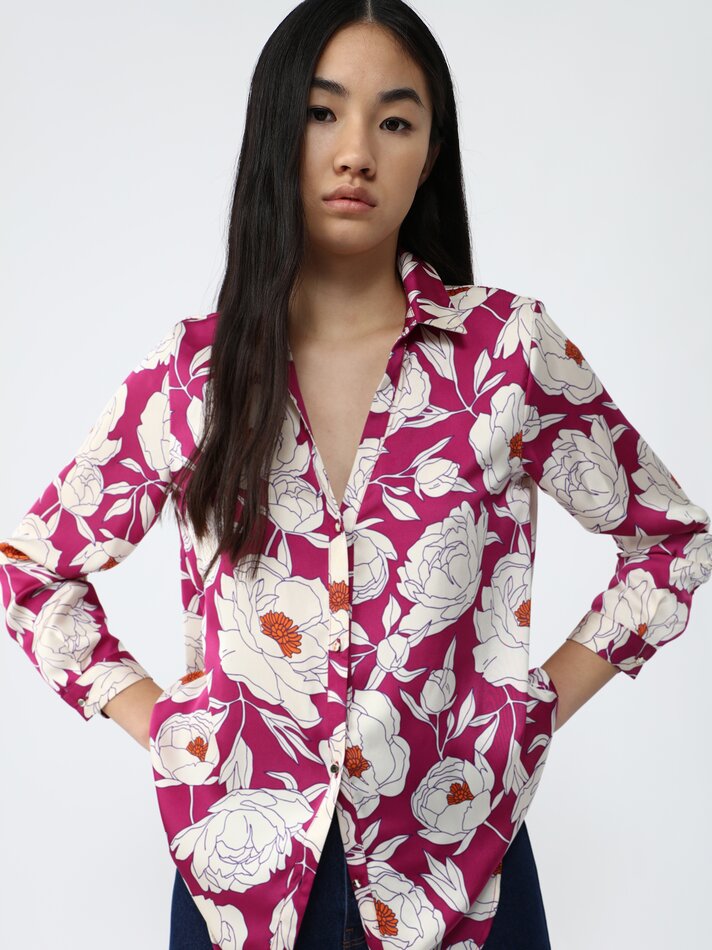 Camisa de cetim - Bordô