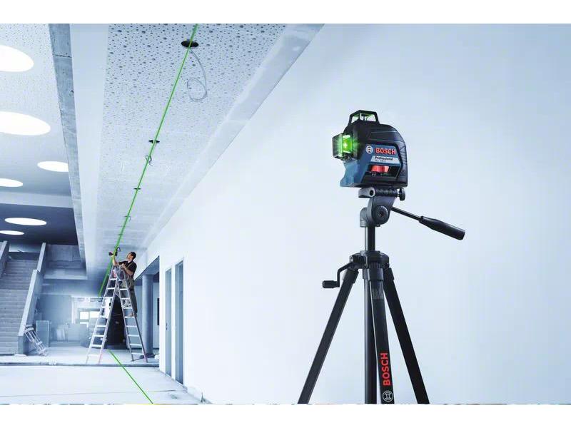 Bosch Professional Linienlaser GLL 3-80 G 30 m 3 x 360°-Linien in kräftigem Grün für optimale Sichtbarkeit