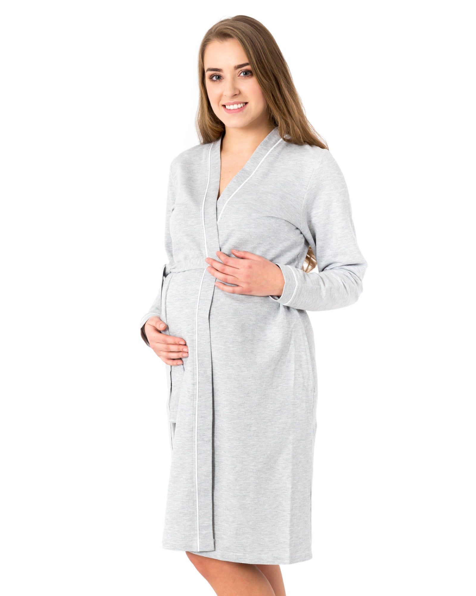 MYSANITY Morgenmantel Kimono, Grau