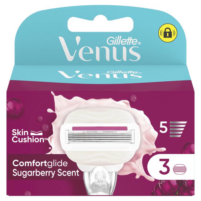Gillette Venus ComfortGlide Sugarberry Navulmesjes 3 Stuks